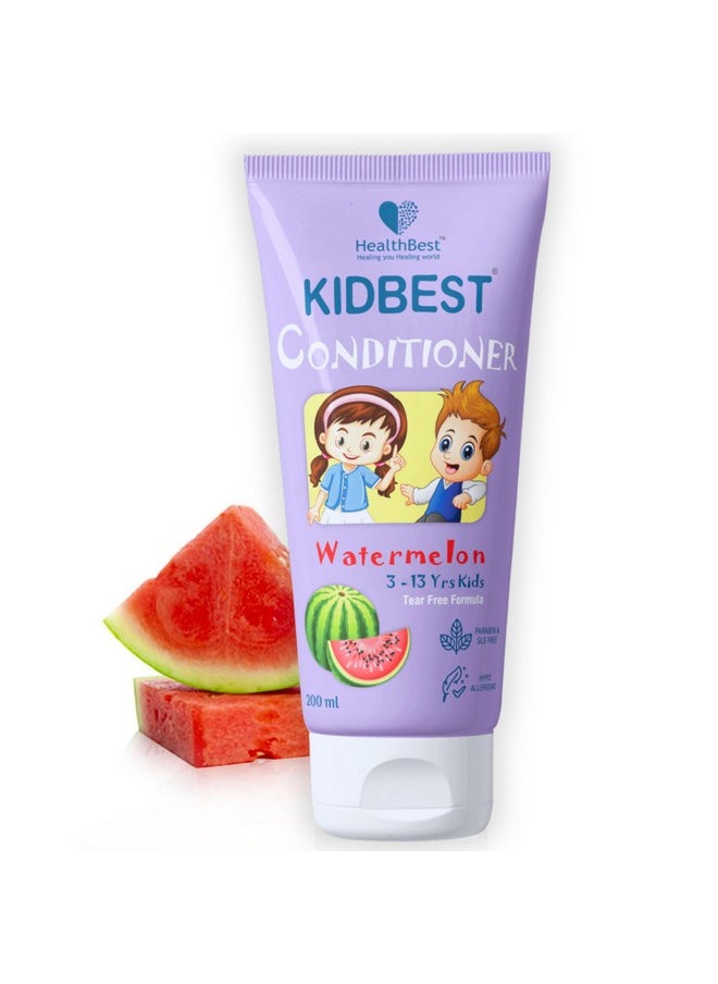 Kidbest Conditioner For Kids | Nourishing Hair | Hair Smoothing | Tear, Paraben, Sls Free | Watermelon Flavor | 200 Ml