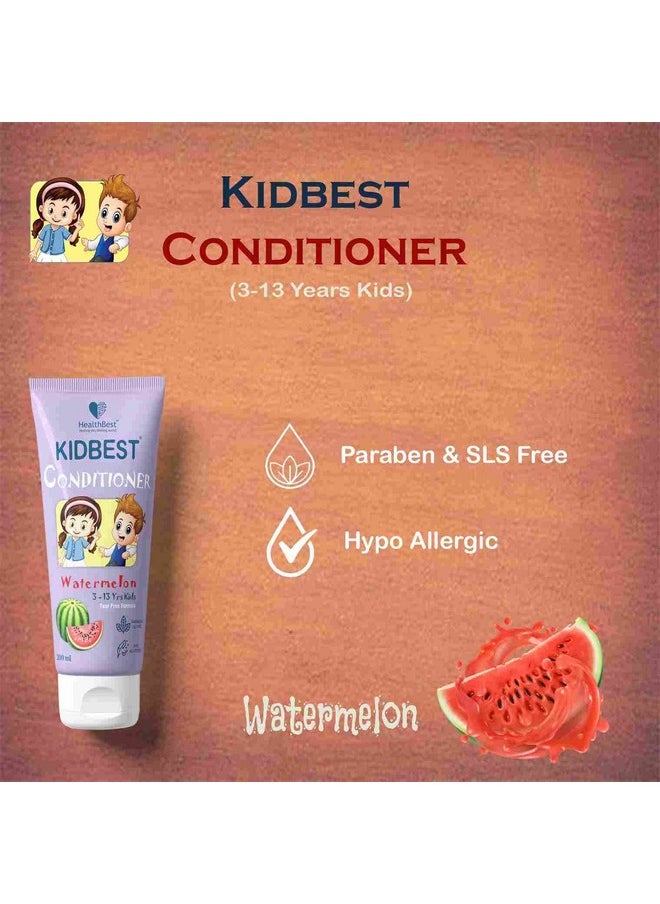 Kidbest Conditioner For Kids | Nourishing Hair | Hair Smoothing | Tear, Paraben, Sls Free | Watermelon Flavor | 200 Ml
