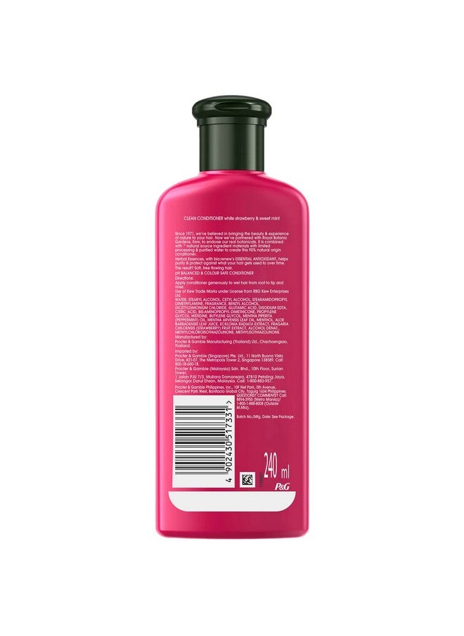 White Strawberry & Sweet Mint Conditioner- For Cleansing And Volume - No Paraben, No Colorants, 240 Ml