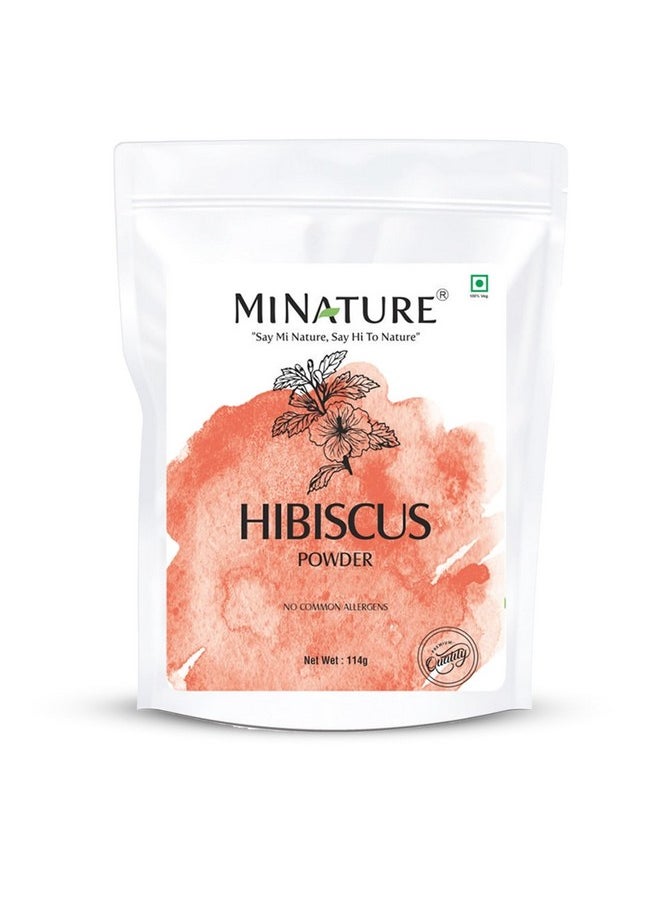 Mi Nature Hibiscus Powder | Red Hibiscus Flower | Hibiscus Powder For Hair | Hibiscus Powder For Face | Pure & Natural Hibiscus Powder | Ideal For Hair Mask And Face Pack| 114G (4Oz)