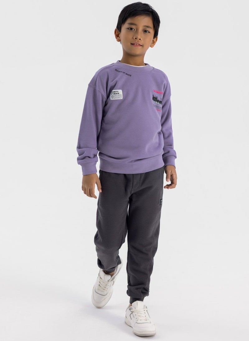 Kids Boys  Oversized Graphic Crew Neck Sweatshirt