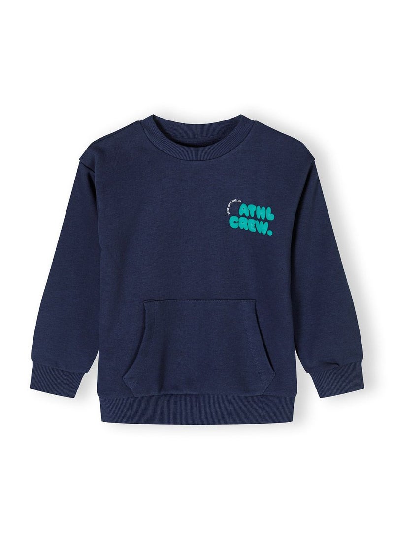 Baby Crew Neck Sweatshirt With Kangaroo Pocket