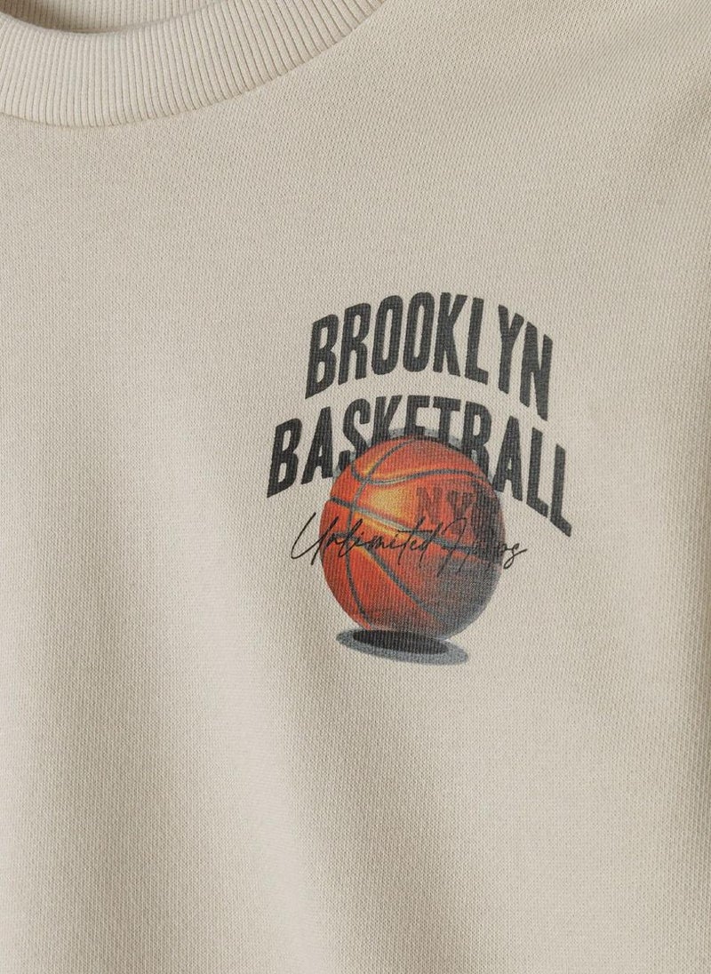 Boys Crew Sweatshirt with Print
