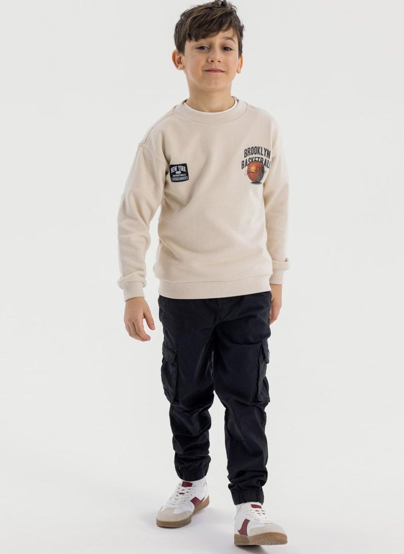 Kids Boys  Oversized Graphic Crew Neck Sweatshirt