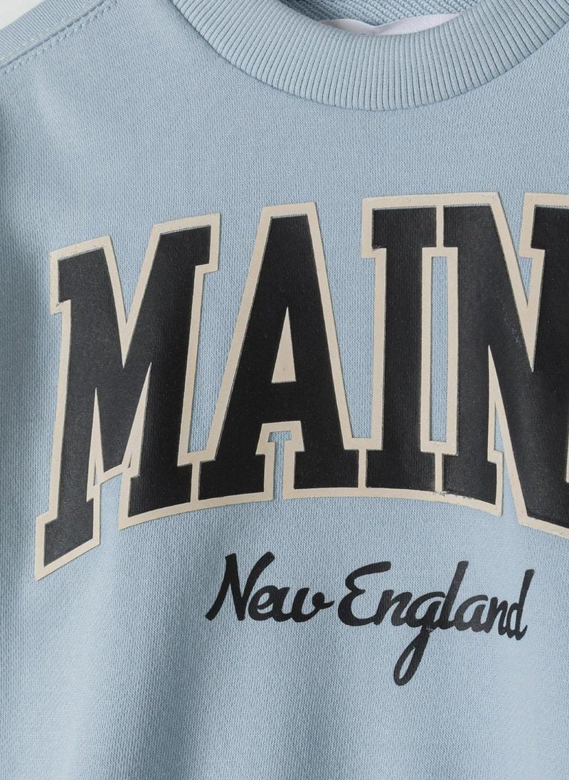 Kids Boys Cotton Crew Neck Sweatshirt