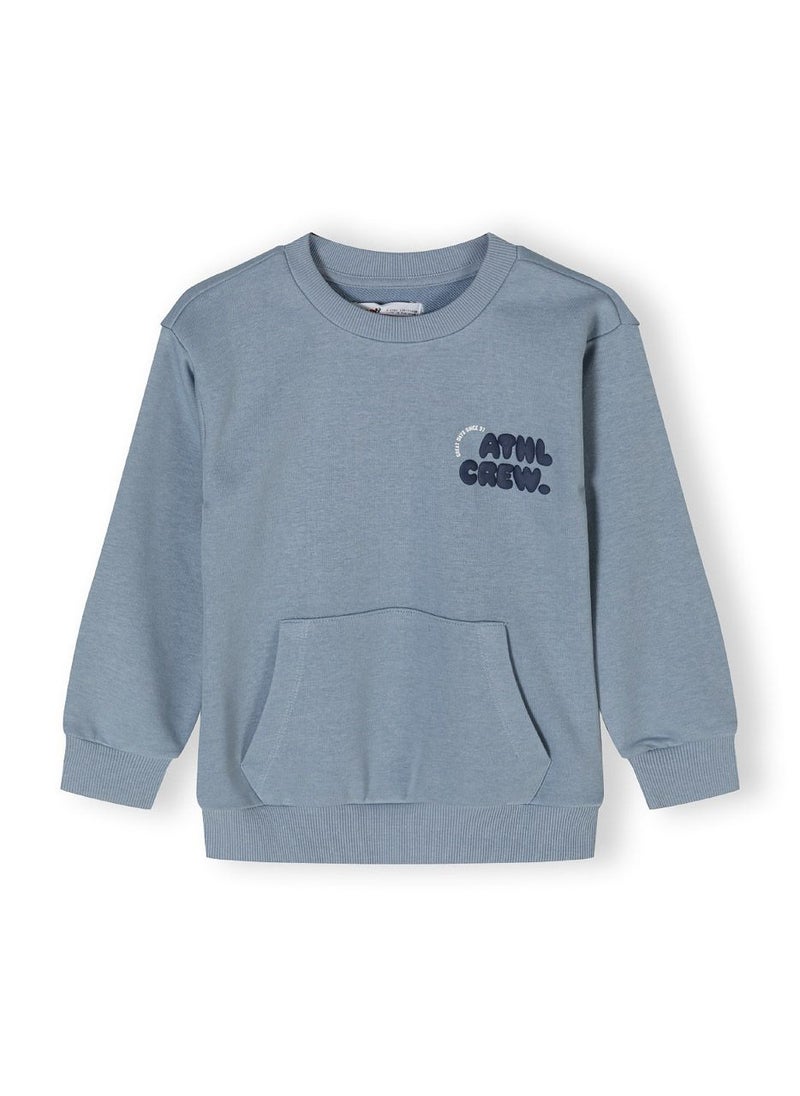 Baby Crew Neck Sweatshirt With Kangaroo Pocket