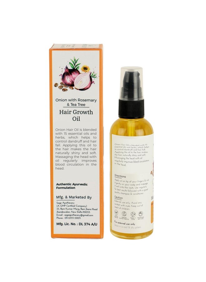 Rosemary, Tea Tree Onion Hair Oil Natural & Pure Helps To Control Dandruff & Hair-Fall Suitable For Men & Women 100Ml