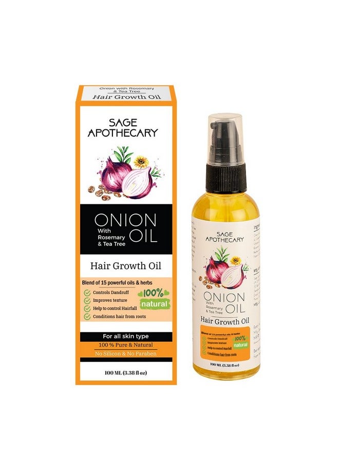 Rosemary, Tea Tree Onion Hair Oil Natural & Pure Helps To Control Dandruff & Hair-Fall Suitable For Men & Women 100Ml