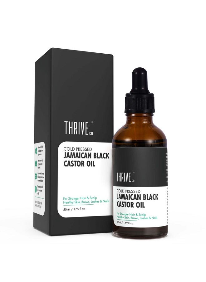 Cold-Pressed Jamaican Black Castor Oil For Hair, Skin, Eyebrows, Eyelashes & Nails | Promotes Scalp Health, Thicker Brows & Lashes | Prevents Hair Breakage | For Men & Women | 50 Ml