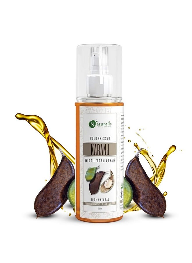 Naturalis Essence Of Nature Cold Pressed Karanj Carrier Oil For Hair, Body And Skin, 200 Ml