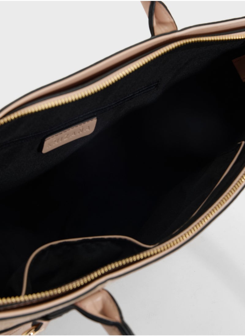 Horse Bit Detail Croc Tote Bag