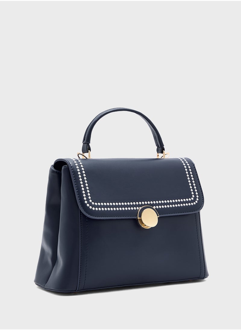 Embroidered Panel Satchel Bag