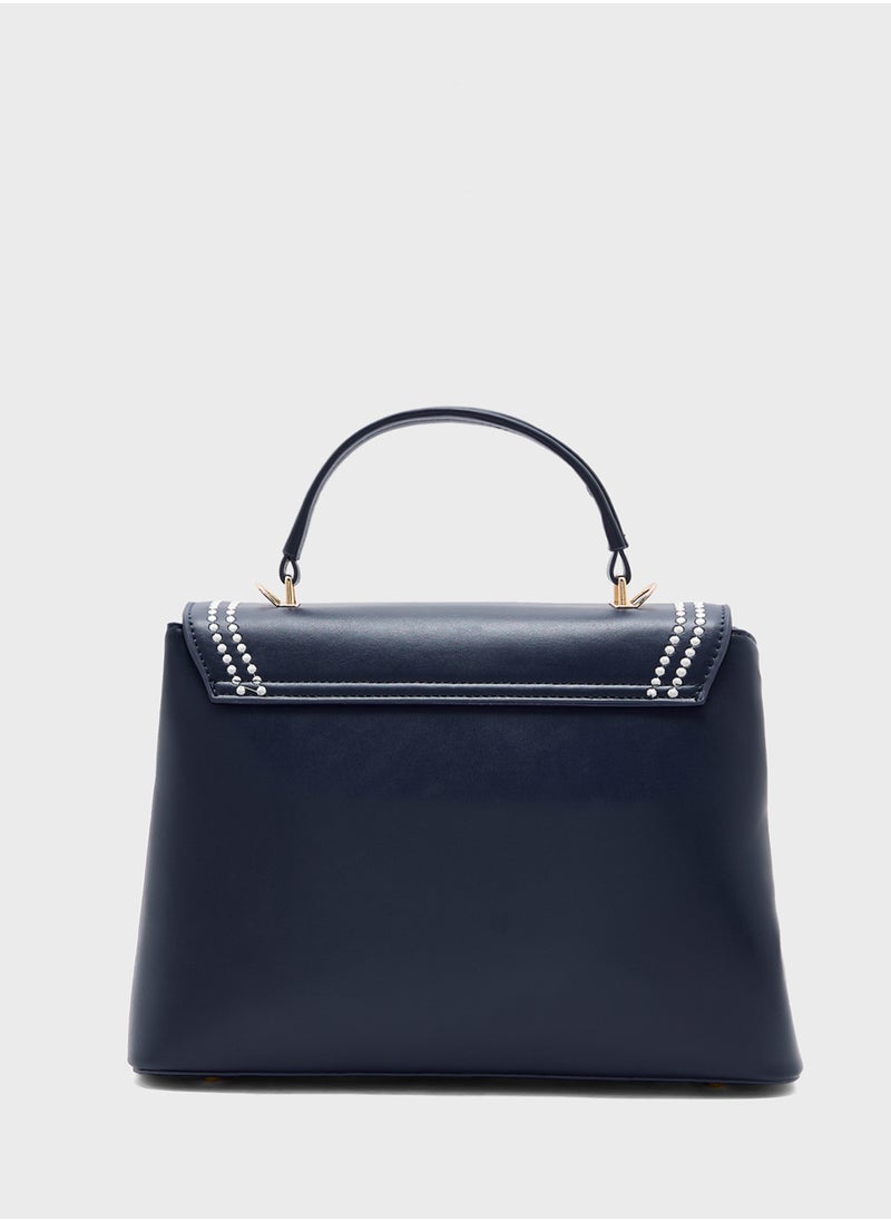 Embroidered Panel Satchel Bag