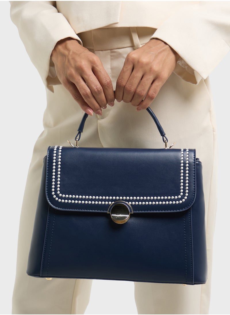 Embroidered Panel Satchel Bag