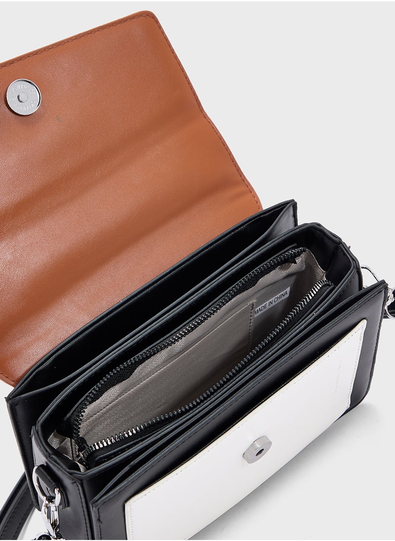 Color Block Satchel Bag