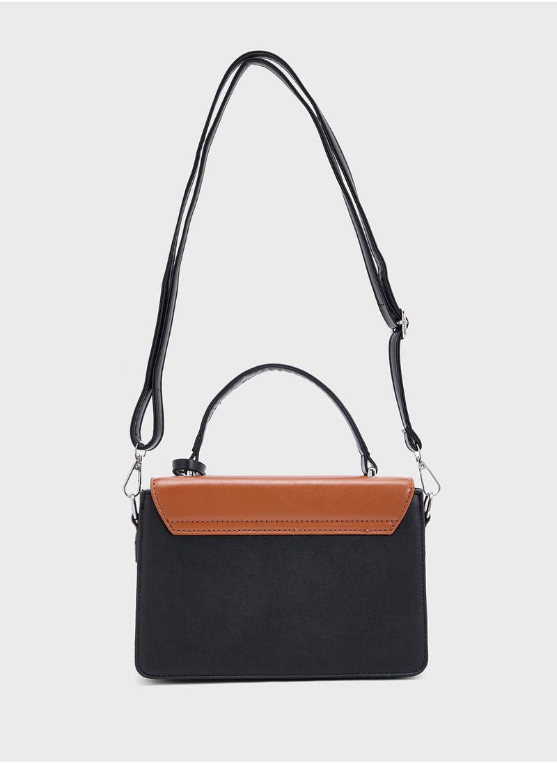 Color Block Satchel Bag
