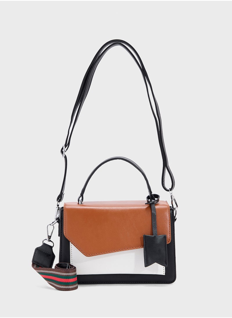 Color Block Satchel Bag