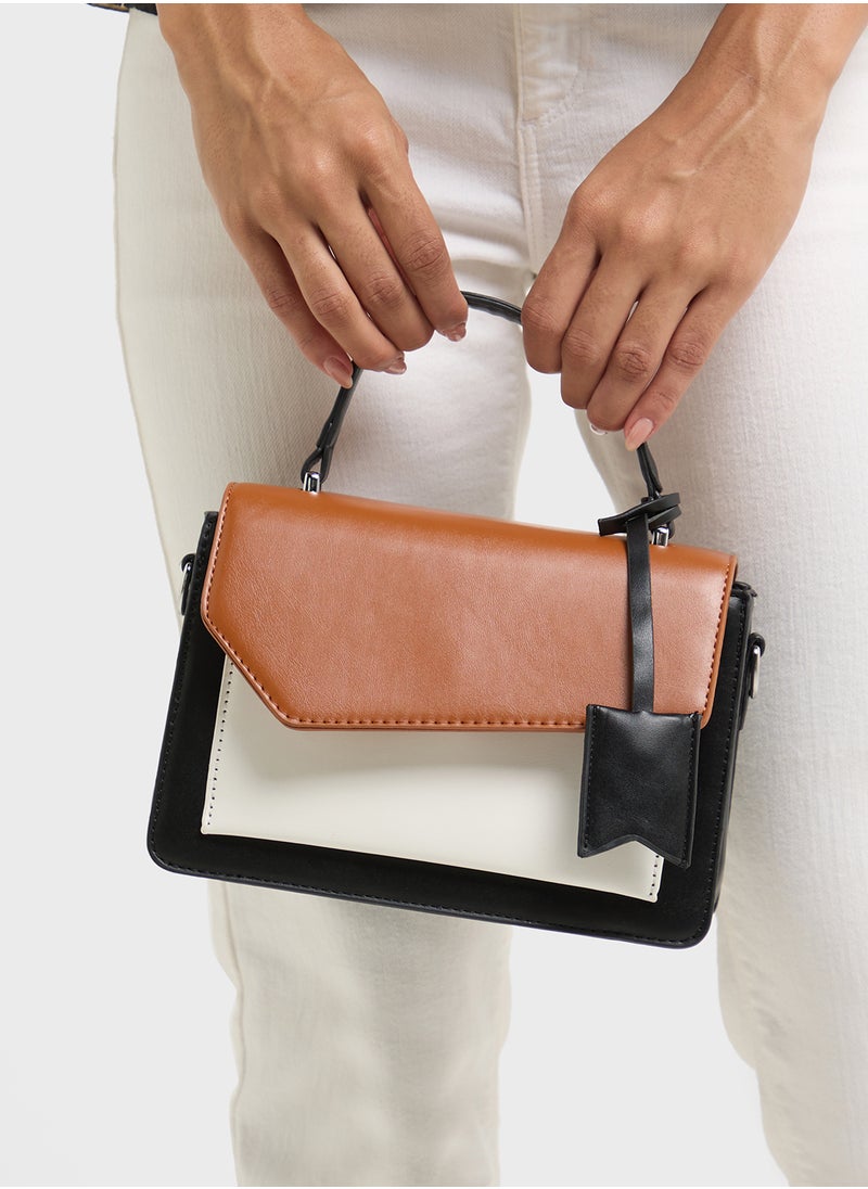 Color Block Satchel Bag