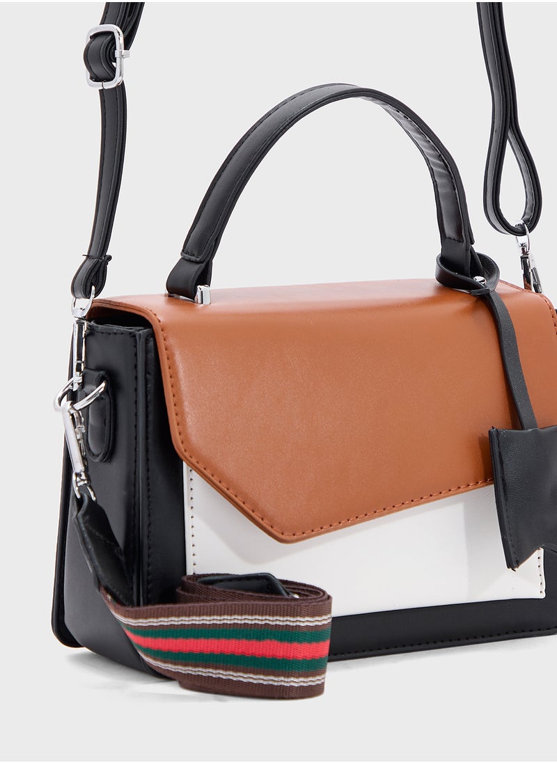 Color Block Satchel Bag