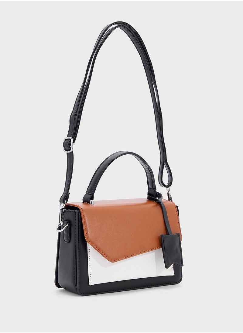 Color Block Satchel Bag