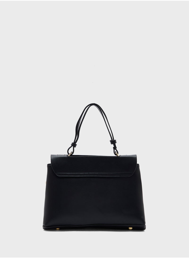 Metal Trim Detail Satchel Bag