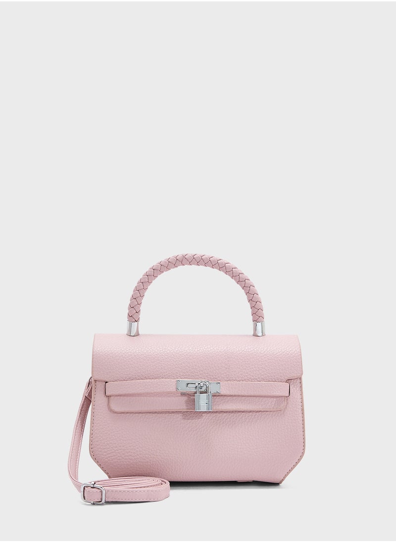 Braided Handle Satchel Bag