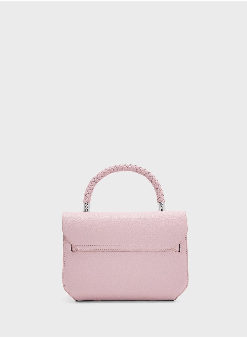 Braided Handle Satchel Bag