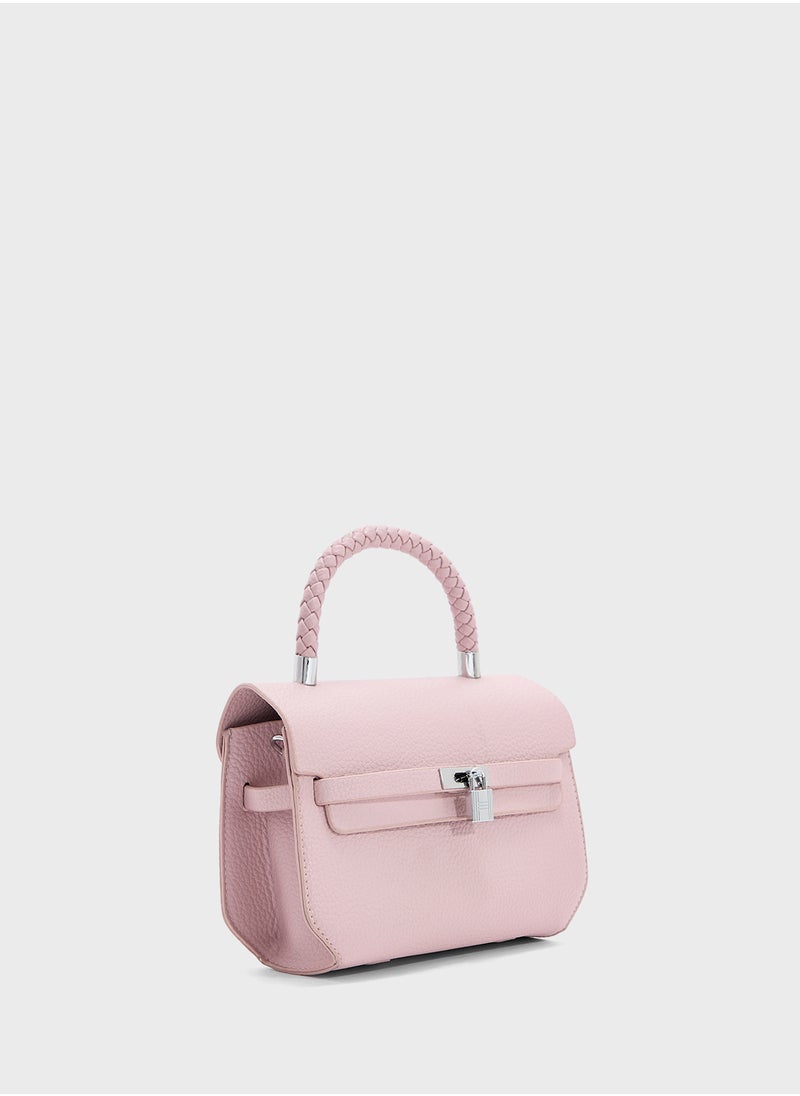 Braided Handle Satchel Bag