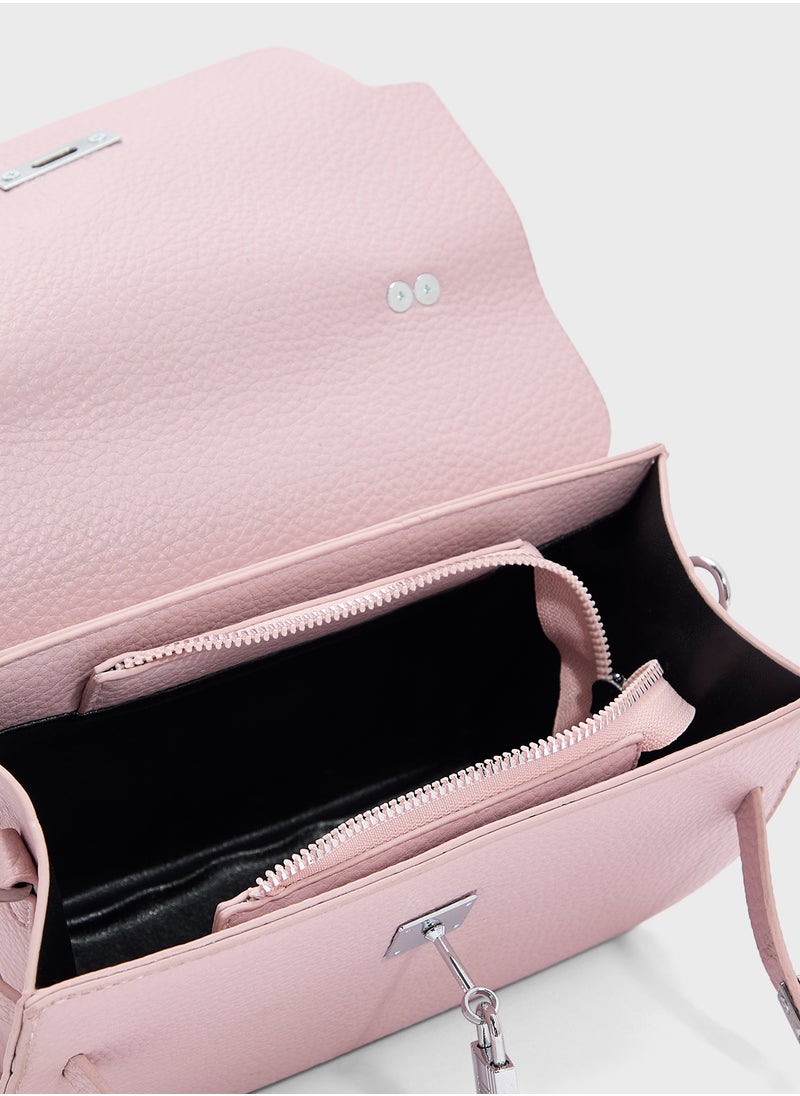 Braided Handle Satchel Bag