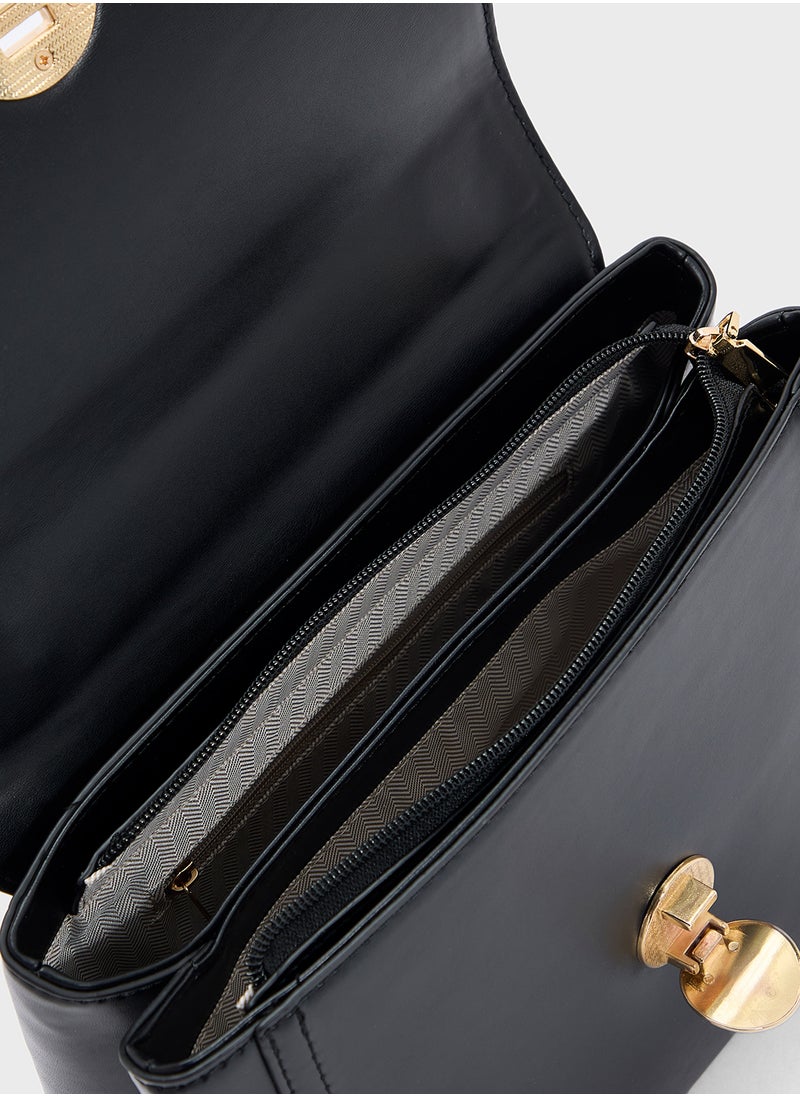 Embroidered Panel Satchel Bag