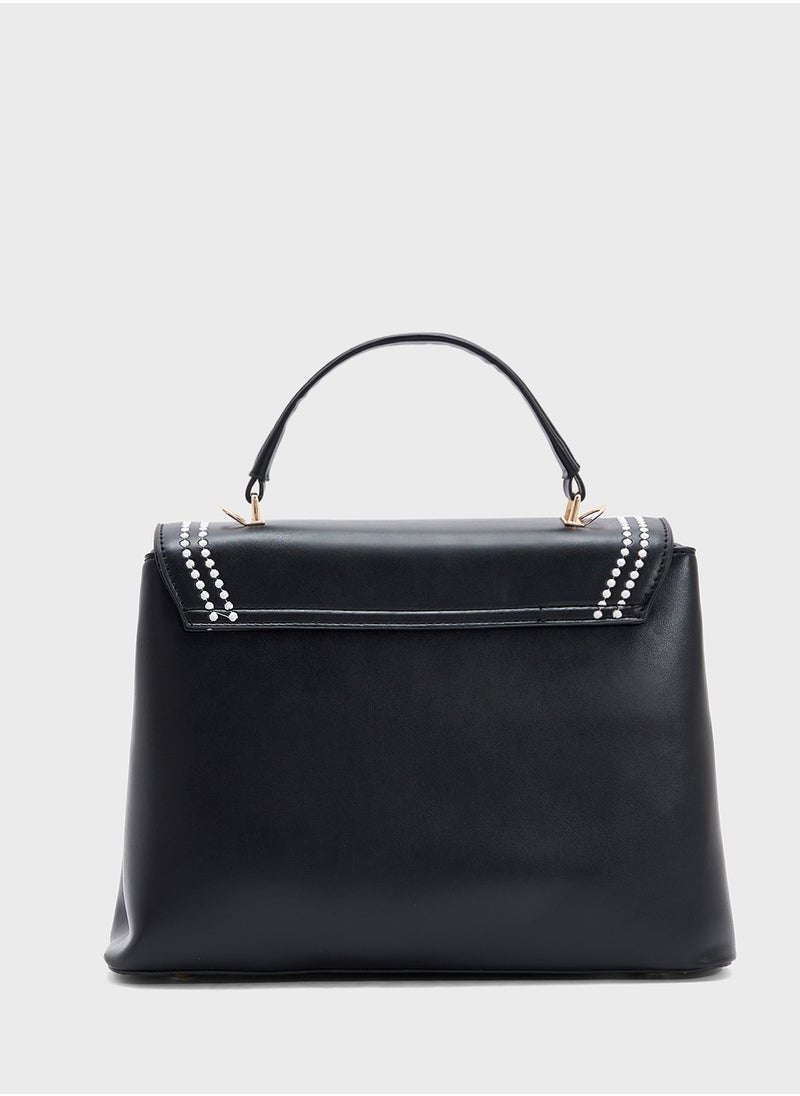 Embroidered Panel Satchel Bag