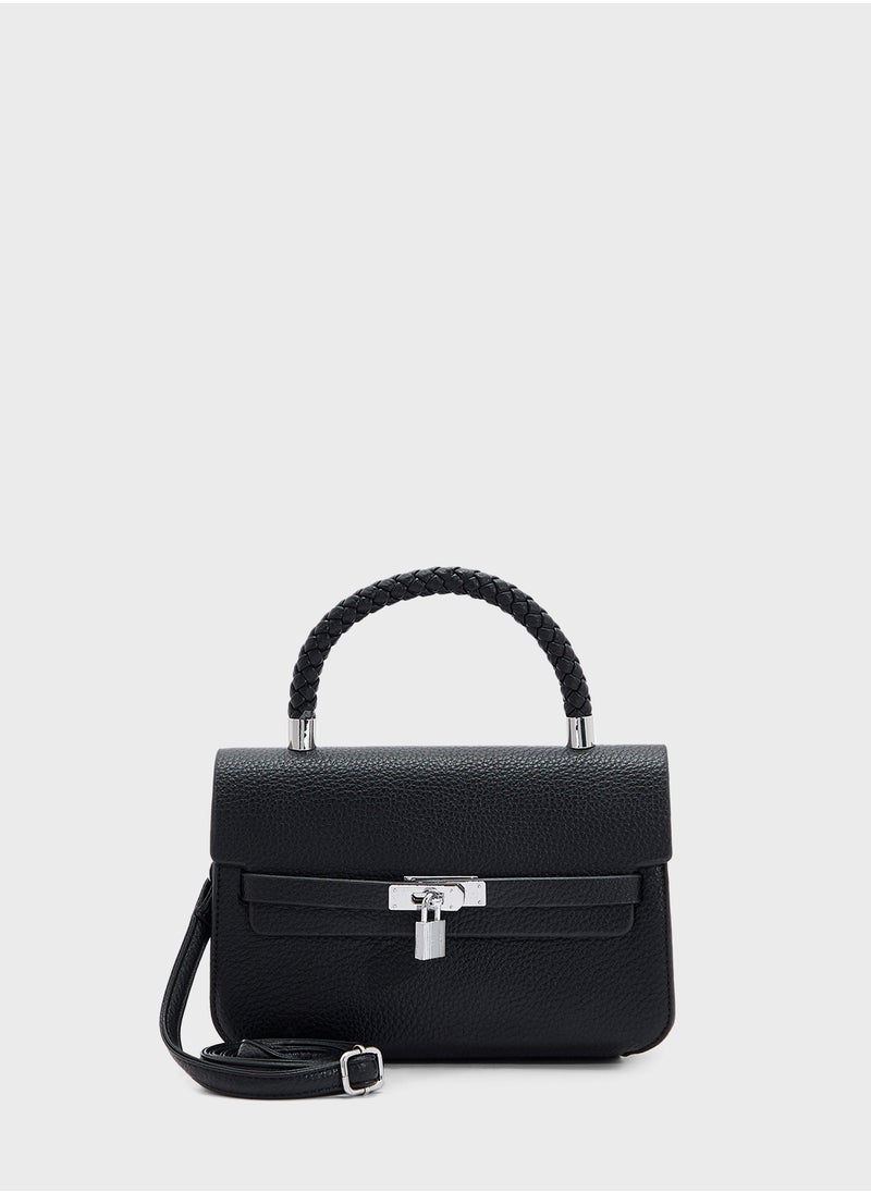 Braided Handle Satchel Bag