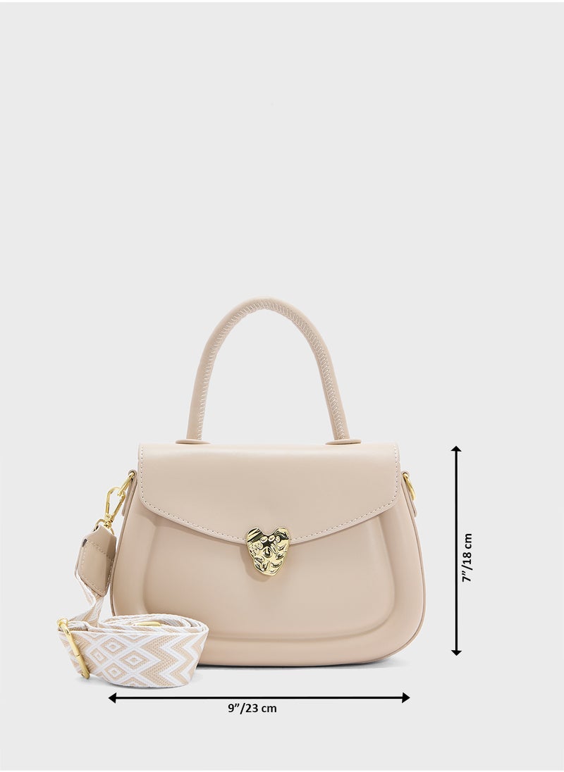 Heart Closure Satchel Bag