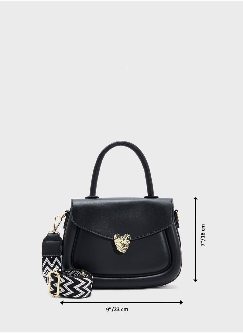 Heart Closure Satchel Bag