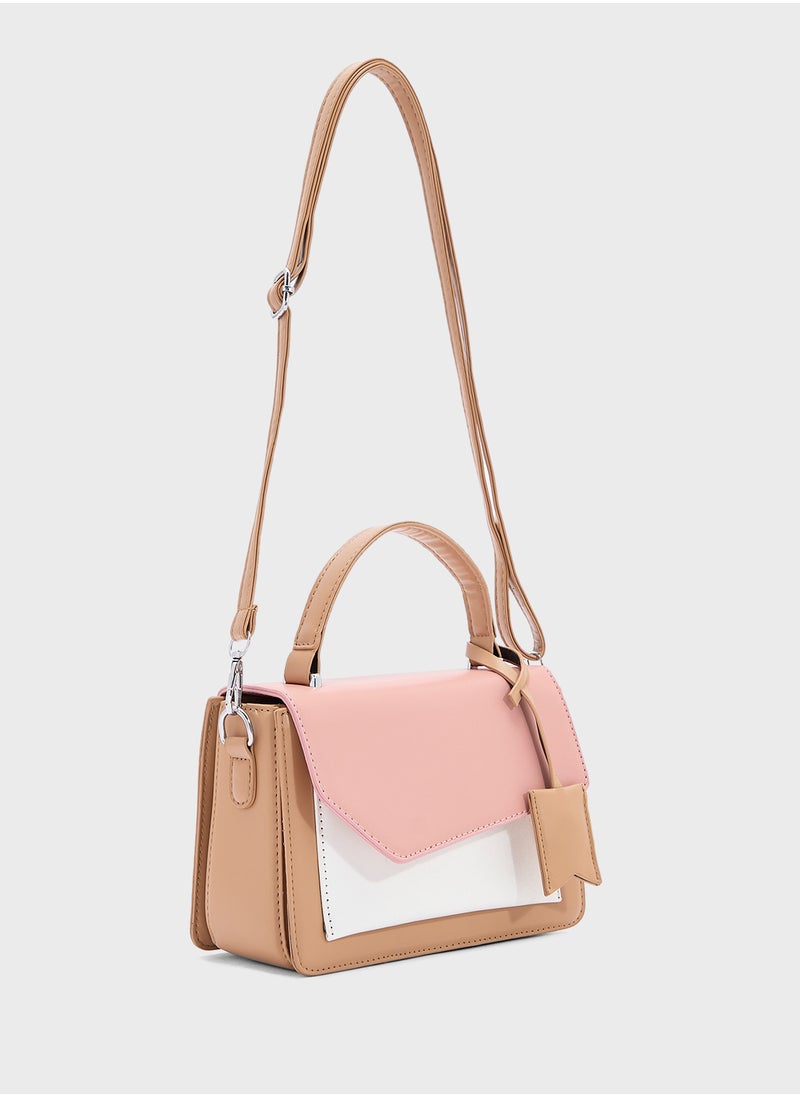 Color Block Satchel Bag