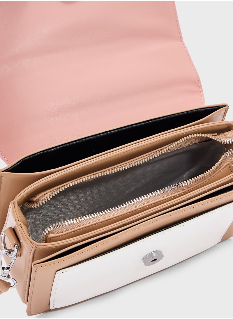 Color Block Satchel Bag