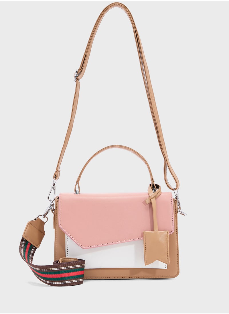 Color Block Satchel Bag