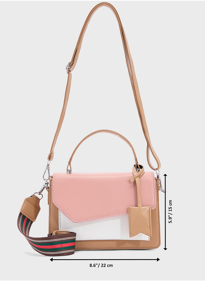 Color Block Satchel Bag