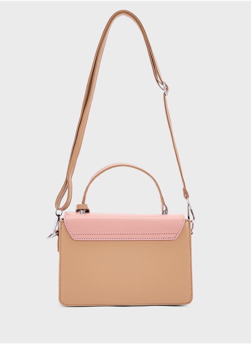 Color Block Satchel Bag