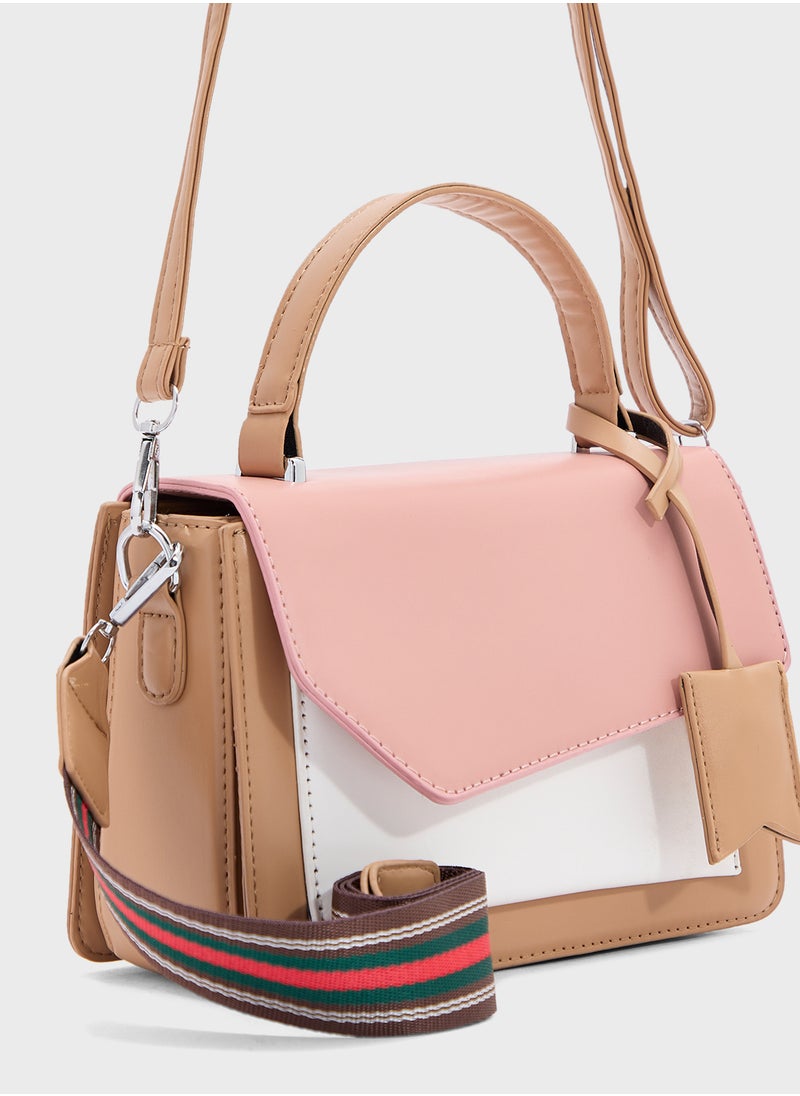 Color Block Satchel Bag