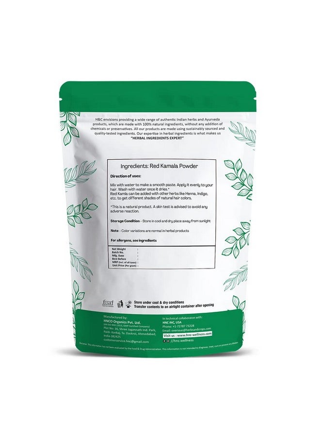 H&C Herbal Ingredients Expert Natural Red Kamala Powder - 227g For Hair
