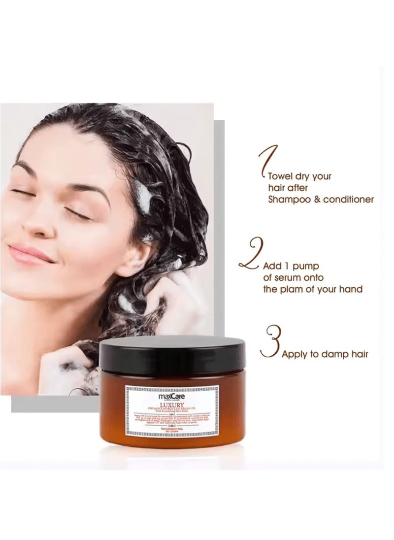 Maxcare Sulfate-Free Argan Oil Hair Mask 250ml – Deep Conditioning Treatment for Over-Processed Hair