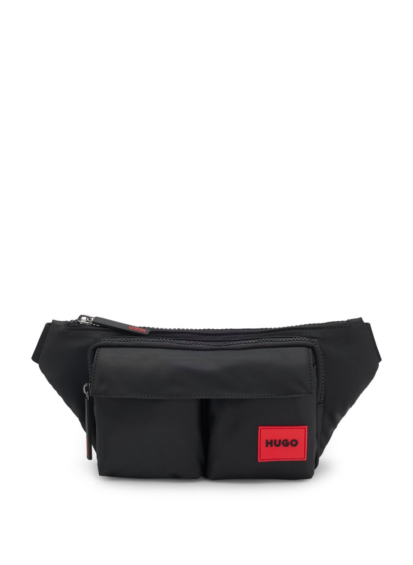 Matte-twill belt bag with double flap pockets