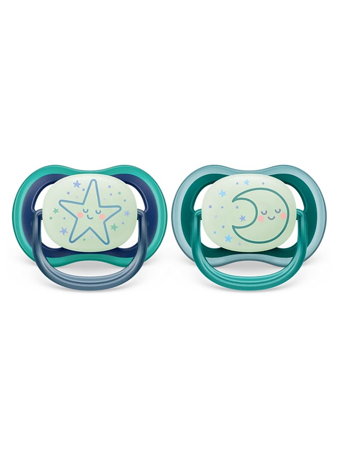 2 Pieces Ultra Air Night Pacifier, 6 - 18 Months