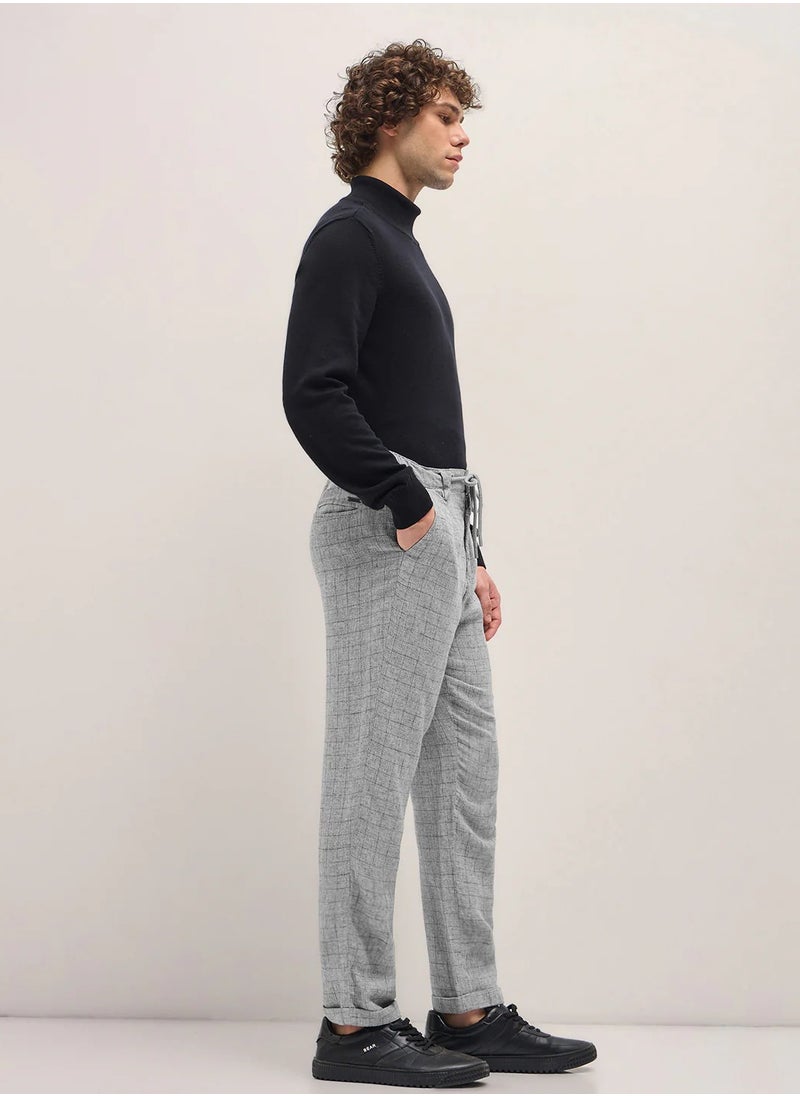 Men's Casual Trousers  Grey, Relaxed Fit, Soft & Breathable Fabric, Elastic Waist, Stylish Everyday Wear, Versatile & Comfortable Bottoms for Any Occasion