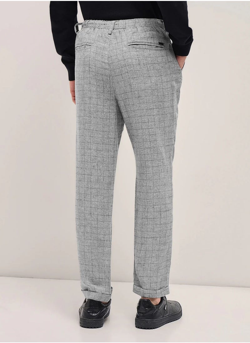 Men's Casual Trousers  Grey, Relaxed Fit, Soft & Breathable Fabric, Elastic Waist, Stylish Everyday Wear, Versatile & Comfortable Bottoms for Any Occasion