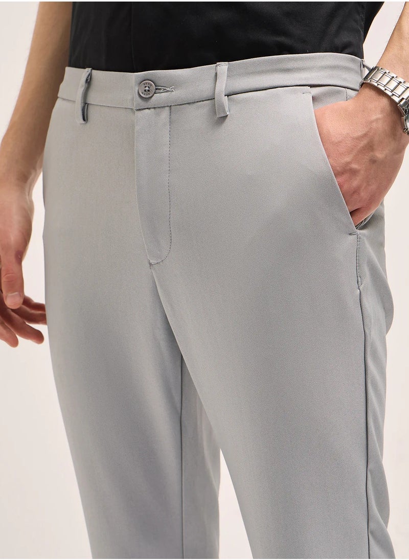 Men's Casual Trousers Slate Grey, Relaxed Fit, Soft & Breathable Fabric, Elastic Waist, Stylish Everyday Wear, Versatile & Comfortable Bottoms for Any Occasion