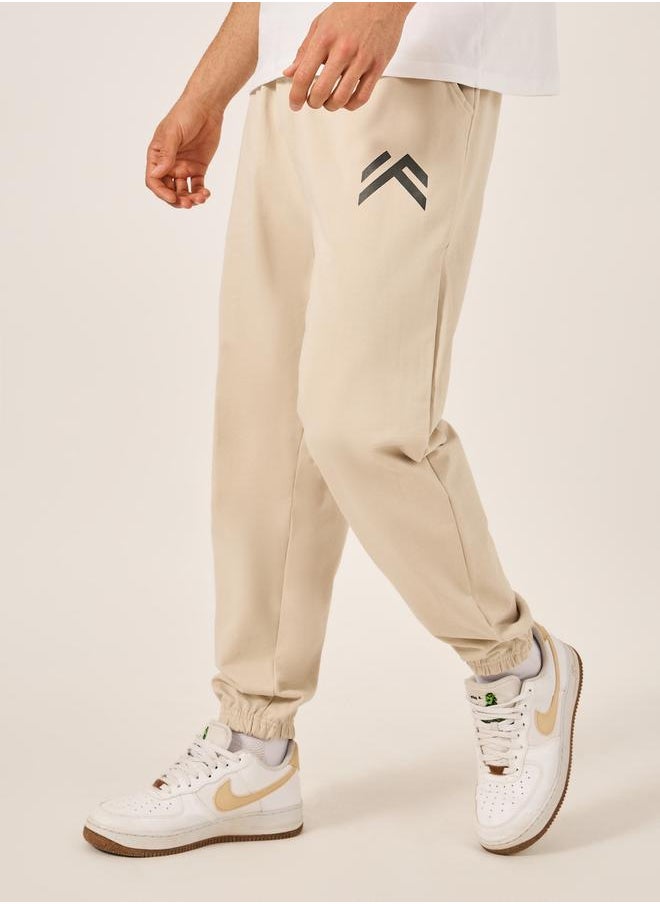 Mid Rise Oversized Joggers with Minimal Print