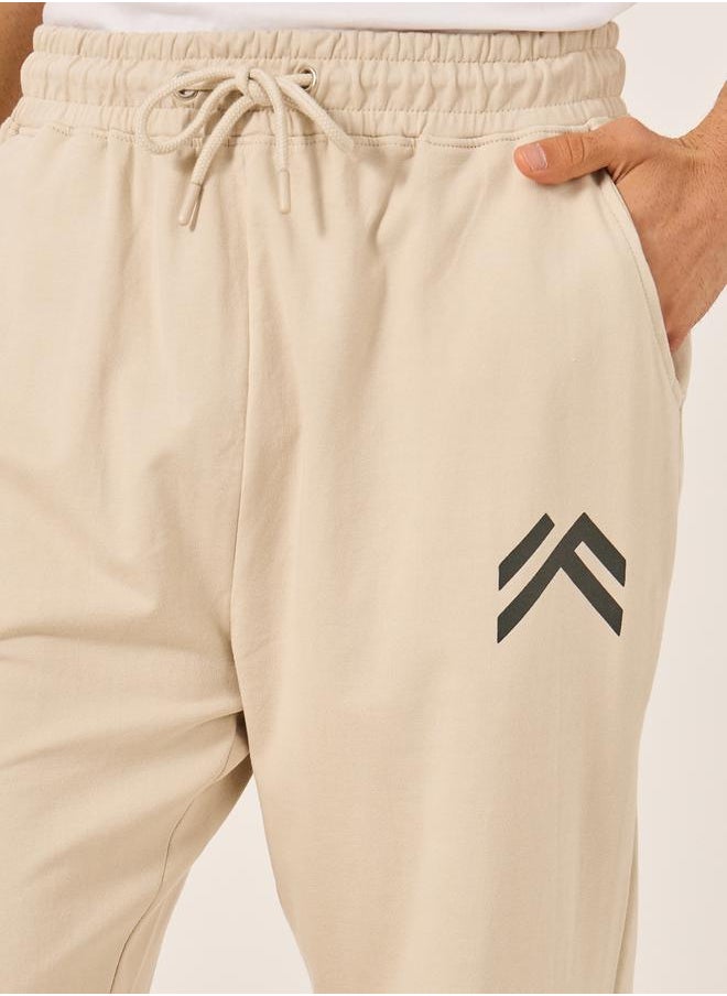 Mid Rise Oversized Joggers with Minimal Print