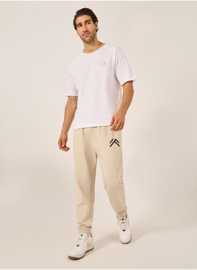 Mid Rise Oversized Joggers with Minimal Print